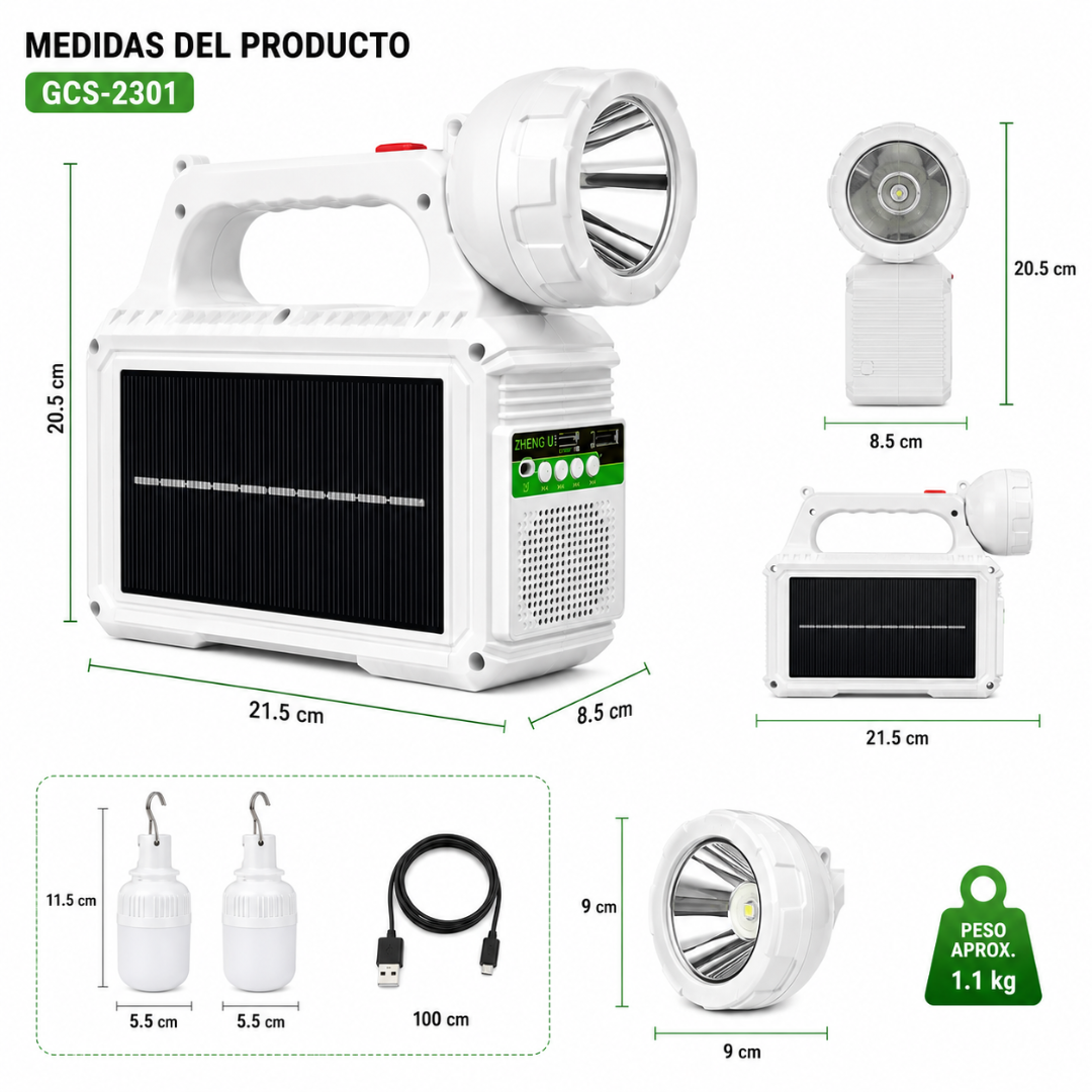 Linterna EcoLuz 4en1