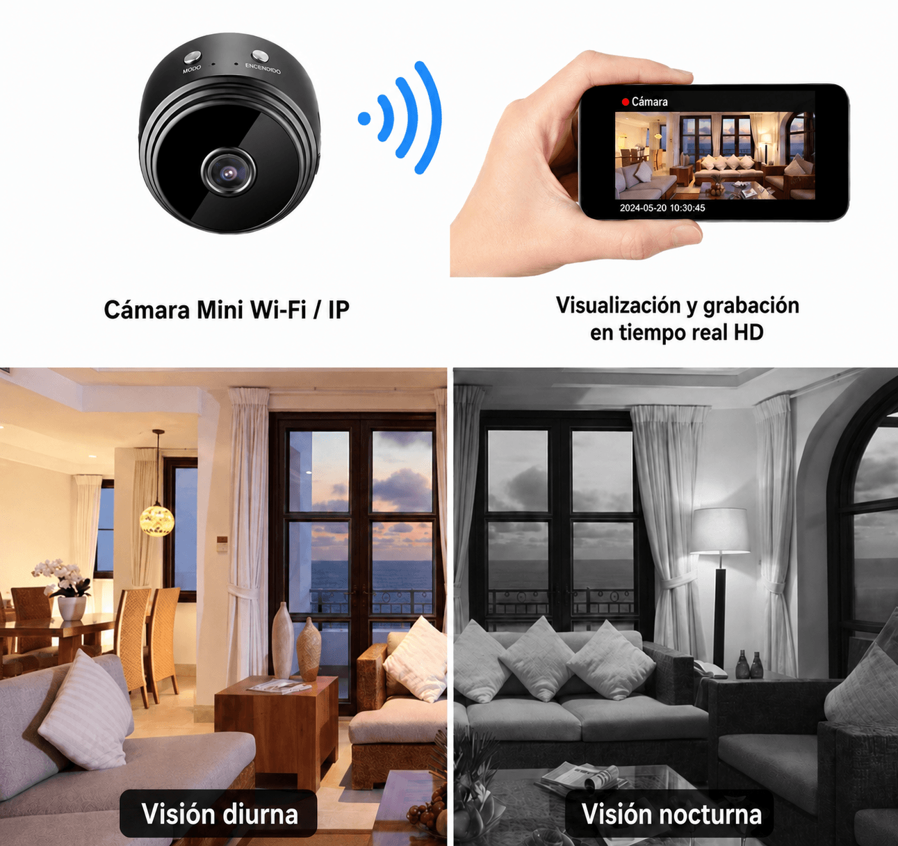 Mini Cámara WiFi Magnética A9