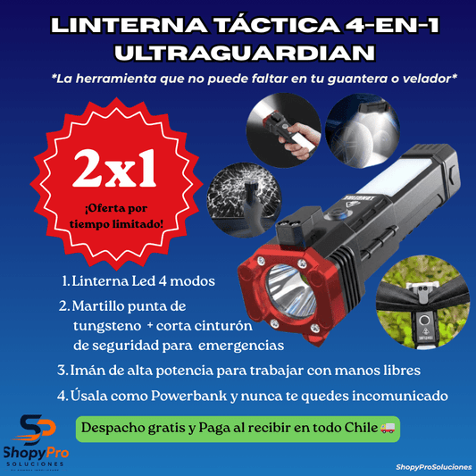 Linterna Táctica 4-en-1 UltraGuardian