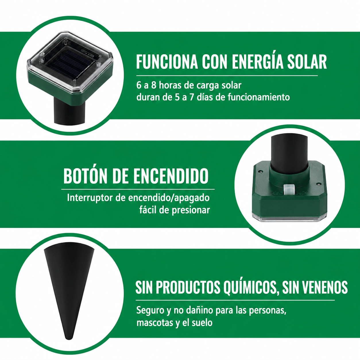 ESTACA SOLAR ULTRASÓNICA ANTI-PLAGAS