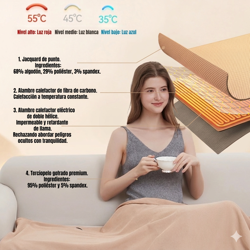 Manta Calefactora Eléctrica con Conexión USB
