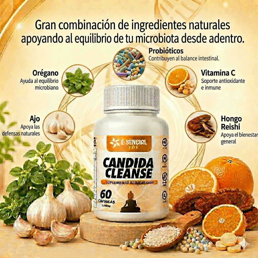 Candida Cleanse 1000mg (60 Cápsulas) por E-SENCIAL LIFE