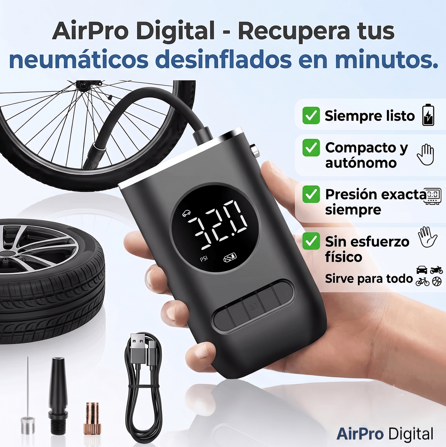 AirPro Digital - Recupera tus neumáticos desinflados en minutos